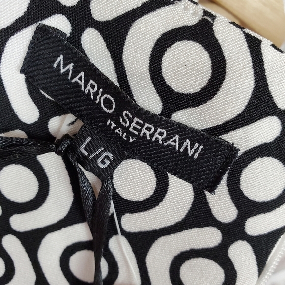 Mario Serrani Sleeveless  Sheath Dress Size Large Black White Geometric - Picture 2 of 11